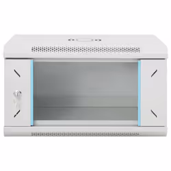 vidaXL 9U Wall Mounted Network Cabinet Home Server Rack Data Cabinet 19" IP20 - grey, 530 x 400 x 300 mm