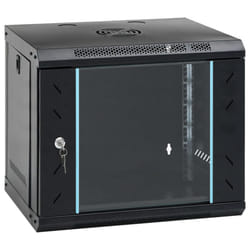 vidaXL 9U Wall Mounted Network Cabinet Home Server Rack Data Cabinet 19" IP20 - black, 530 x 400 x 450 mm