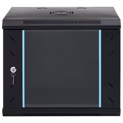 vidaXL 9U Wall Mounted Network Cabinet Home Server Rack Data Cabinet 19" IP20 - black, 530 x 400 x 450 mm