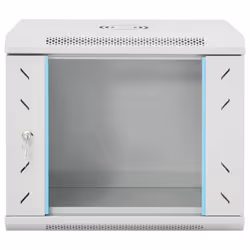 vidaXL 9U Wall Mounted Network Cabinet Home Server Rack Data Cabinet 19" IP20 - grey, 530 x 400 x 450 mm