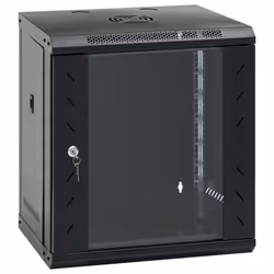 vidaXL 9U Wall Mounted Network Cabinet Home Server Rack Data Cabinet 19" IP20 - black, 530 x 400 x 600 mm