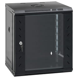 vidaXL 9U Wall Mounted Network Cabinet Home Server Rack Data Cabinet 19" IP20 - black, 530 x 400 x 600 mm