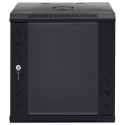 vidaXL 9U Wall Mounted Network Cabinet Home Server Rack Data Cabinet 19" IP20 - black, 530 x 400 x 600 mm