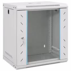 vidaXL 9U Wall Mounted Network Cabinet Home Server Rack Data Cabinet 19" IP20 - grey, 530 x 400 x 600 mm