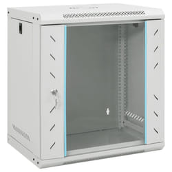 vidaXL 9U Wall Mounted Network Cabinet Home Server Rack Data Cabinet 19" IP20 - grey, 530 x 400 x 600 mm