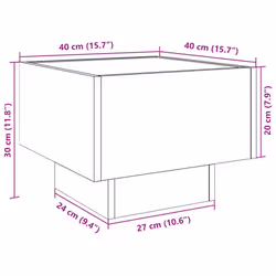 vidaXL Side Table with LED Hallway Tea End Table Sofa Table Engineered Wood - white, 40 x 40 x 30 cm - Additional view 3
