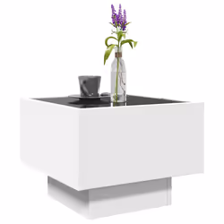 vidaXL Side Table with LED Hallway Tea End Table Sofa Table Engineered Wood - white, 40 x 40 x 30 cm - Additional view 4