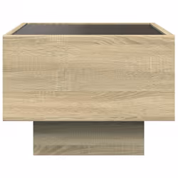 vidaXL Side Table with LED Hallway Tea End Table Sofa Table Engineered Wood - sonoma oak, 40 x 40 x 30 cm - Additional view 6