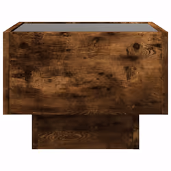 vidaXL Side Table with LED Hallway Tea End Table Sofa Table Engineered Wood - smoked oak, 40 x 40 x 30 cm - Additional view 5