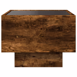 vidaXL Side Table with LED Hallway Tea End Table Sofa Table Engineered Wood - smoked oak, 40 x 40 x 30 cm - Additional view 6