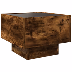 vidaXL Side Table with LED Hallway Tea End Table Sofa Table Engineered Wood - smoked oak, 40 x 40 x 30 cm - Additional view 7