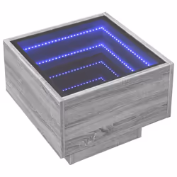 vidaXL Side Table with LED Hallway Tea End Table Sofa Table Engineered Wood - grey sonoma, 40 x 40 x 30 cm - Additional view 2