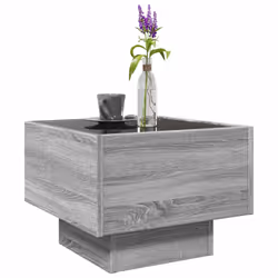 vidaXL Side Table with LED Hallway Tea End Table Sofa Table Engineered Wood - grey sonoma, 40 x 40 x 30 cm - Additional view 4