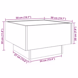 vidaXL Side Table with LED Hallway Tea End Table Sofa Table Engineered Wood - sonoma oak, 50 x 50 x 30 cm - Additional view 3
