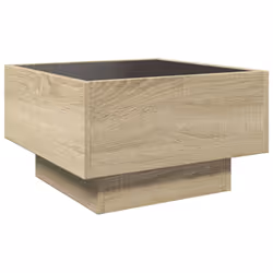 vidaXL Side Table with LED Hallway Tea End Table Sofa Table Engineered Wood - sonoma oak, 50 x 50 x 30 cm - Additional view 7