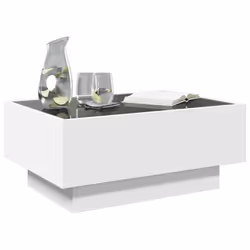 vidaXL Side Table with LED Hallway Tea End Table Sofa Table Engineered Wood - white, 70 x 50 x 30 cm - Additional view 4