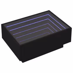 vidaXL Side Table with LED Hallway Tea End Table Sofa Table Engineered Wood - black, 70 x 50 x 30 cm - Additional view 2
