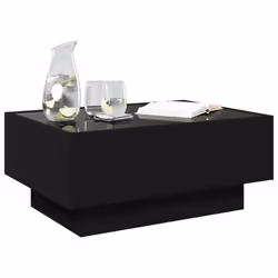 vidaXL Side Table with LED Hallway Tea End Table Sofa Table Engineered Wood - black, 70 x 50 x 30 cm - Additional view 4