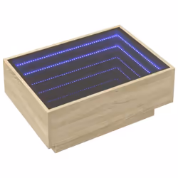 vidaXL Side Table with LED Hallway Tea End Table Sofa Table Engineered Wood - sonoma oak, 70 x 50 x 30 cm - Additional view 2