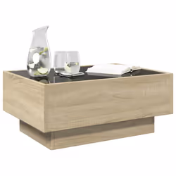 vidaXL Side Table with LED Hallway Tea End Table Sofa Table Engineered Wood - sonoma oak, 70 x 50 x 30 cm - Additional view 4