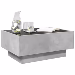 vidaXL Side Table with LED Hallway Tea End Table Sofa Table Engineered Wood - concrete grey, 70 x 50 x 30 cm - Additional view 4