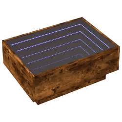 vidaXL Side Table with LED Hallway Tea End Table Sofa Table Engineered Wood - smoked oak, 70 x 50 x 30 cm - Additional view 2