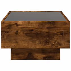 vidaXL Side Table with LED Hallway Tea End Table Sofa Table Engineered Wood - smoked oak, 70 x 50 x 30 cm - Additional view 6