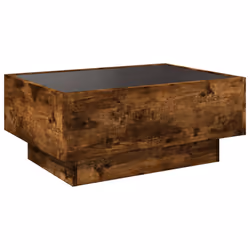 vidaXL Side Table with LED Hallway Tea End Table Sofa Table Engineered Wood - smoked oak, 70 x 50 x 30 cm - Additional view 7