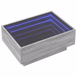 vidaXL Side Table with LED Hallway Tea End Table Sofa Table Engineered Wood - grey sonoma, 70 x 50 x 30 cm - Additional view 2