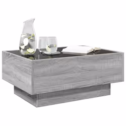 vidaXL Side Table with LED Hallway Tea End Table Sofa Table Engineered Wood - grey sonoma, 70 x 50 x 30 cm - Additional view 4