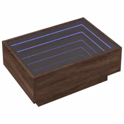 vidaXL Side Table with LED Hallway Tea End Table Sofa Table Engineered Wood - brown oak, 70 x 50 x 30 cm - Additional view 2