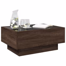 vidaXL Side Table with LED Hallway Tea End Table Sofa Table Engineered Wood - brown oak, 70 x 50 x 30 cm - Additional view 4