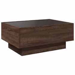 vidaXL Side Table with LED Hallway Tea End Table Sofa Table Engineered Wood - brown oak, 70 x 50 x 30 cm - Additional view 7