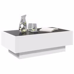 vidaXL Side Table with LED Hallway Tea End Table Sofa Table Engineered Wood - white, 90 x 50 x 30 cm - Additional view 4