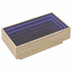 vidaXL Side Table with LED Hallway Tea End Table Sofa Table Engineered Wood - sonoma oak, 90 x 50 x 30 cm - Additional view 2