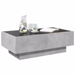vidaXL Side Table with LED Hallway Tea End Table Sofa Table Engineered Wood - concrete grey, 90 x 50 x 30 cm - Additional view 4