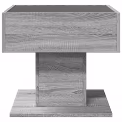 vidaXL Coffee Table with LED End Table Side Table Smoked Oak Engineered Wood - grey sonoma, 50 x 50 x 45 cm - Additional view 5