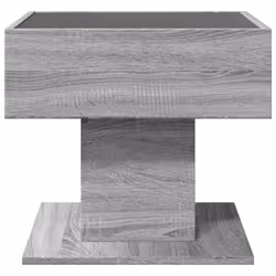 vidaXL Coffee Table with LED End Table Side Table Smoked Oak Engineered Wood - grey sonoma, 50 x 50 x 45 cm - Additional view 6