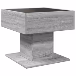 vidaXL Coffee Table with LED End Table Side Table Smoked Oak Engineered Wood - grey sonoma, 50 x 50 x 45 cm - Additional view 7