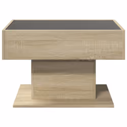vidaXL Coffee Table with LED End Table Side Table Smoked Oak Engineered Wood - sonoma oak, 70 x 50 x 45 cm - Additional view 5