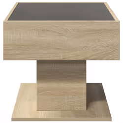 vidaXL Coffee Table with LED End Table Side Table Smoked Oak Engineered Wood - sonoma oak, 70 x 50 x 45 cm - Additional view 6