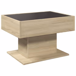 vidaXL Coffee Table with LED End Table Side Table Smoked Oak Engineered Wood - sonoma oak, 70 x 50 x 45 cm - Additional view 7