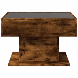 vidaXL Coffee Table with LED End Table Side Table Smoked Oak Engineered Wood - smoked oak, 70 x 50 x 45 cm - Additional view 5