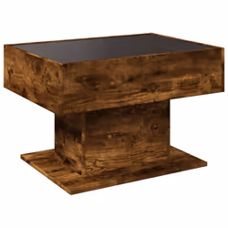 vidaXL Coffee Table with LED End Table Side Table Smoked Oak Engineered Wood - smoked oak, 70 x 50 x 45 cm - Additional view 7