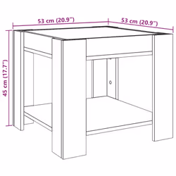 vidaXL Coffee Table with LED Hallway Tea End Table Side Table Engineered Wood - white, 53 x 53 x 45 cm - Additional view 3