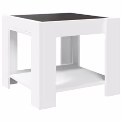 vidaXL Coffee Table with LED Hallway Tea End Table Side Table Engineered Wood - white, 53 x 53 x 45 cm - Additional view 7