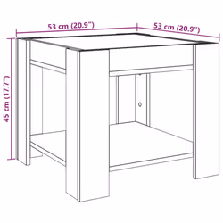vidaXL Coffee Table with LED Hallway Tea End Table Side Table Engineered Wood - black, 53 x 53 x 45 cm - Additional view 3