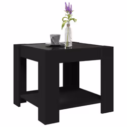 vidaXL Coffee Table with LED Hallway Tea End Table Side Table Engineered Wood - black, 53 x 53 x 45 cm - Additional view 4