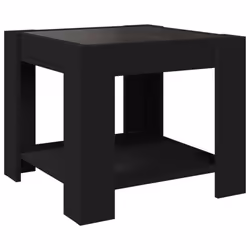vidaXL Coffee Table with LED Hallway Tea End Table Side Table Engineered Wood - black, 53 x 53 x 45 cm - Additional view 7