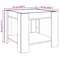 vidaXL Coffee Table with LED Hallway Tea End Table Side Table Engineered Wood - sonoma oak, 53 x 53 x 45 cm - Additional view 3